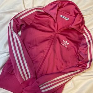 Adidas Pink Track Zip-Up Sweater